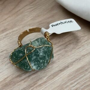 Aventurine Luck and Prosperity Hand Wrapped Copper Wire Ring
